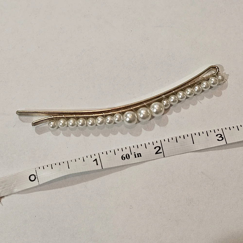 NWT Pearl Accent Hair Clip And Pin Set Wedding Feminine Preppy Avant Garde - Picture 8 of 11